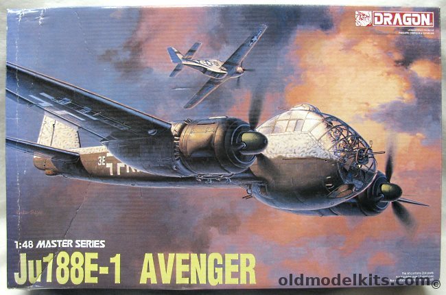 Dragon 1/48 Junkers Ju-188E-1 Avenger - KG6 Erprobungstaffell / Research Unit Ob.D1. / 1./KG66 Montdidier France 1944, 5518 plastic model kit